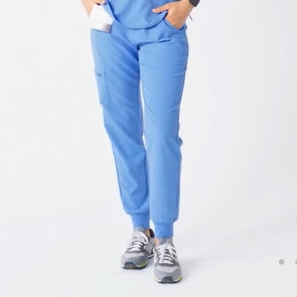 Figs Pants - Figs Zamora Jogger Scrub Pants - color: ceil blue, size: XXS